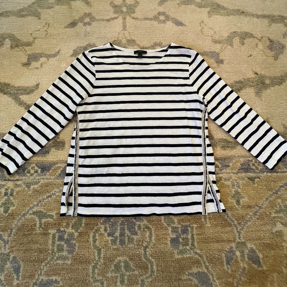 J.Crew Striped 3/4 Sleeve Shirt